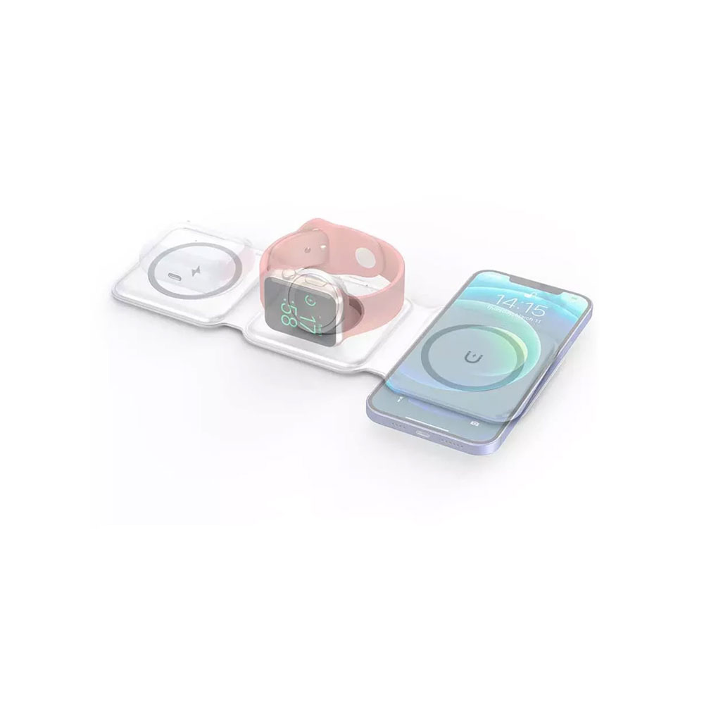 شارژر بی‌سیم 3 در 1 فورس مدل FPMSINDUC3EN1W MagSafe