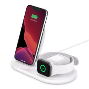 شارژر سریع بی سیم ۳ در ۱ مخصوص دستگاه های اپل بلکین مدل WIZ001vfWH با فناوری MagSafe